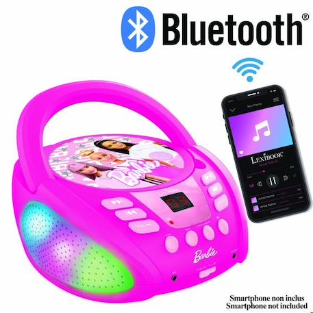 Lecteur CD Bluetooth Barbie avec effets lumineux MULTICOLORE 1 - vertbaudet enfant 