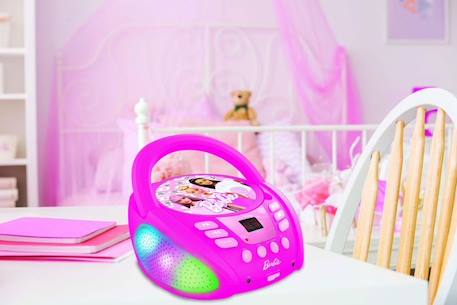 Lecteur CD Bluetooth Barbie avec effets lumineux MULTICOLORE 4 - vertbaudet enfant 