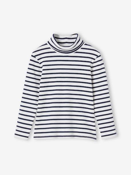 Fille-T-shirt, sous-pull-Sous-pull-T-shirt col roulé en côtes fille