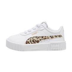 Chaussures-Chaussures garçon 23-38-Basket à Lacets Puma Carina 2.0 Animal Update AC Inf - Blanc-Or