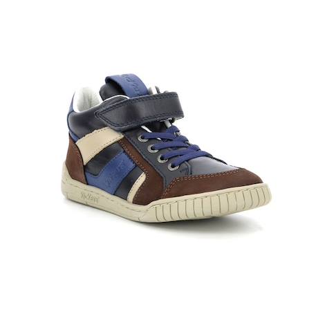 KICKERS Baskets hautes Wincky Cdt bleu BLEU+BLEU+MARRON 10 - vertbaudet enfant 