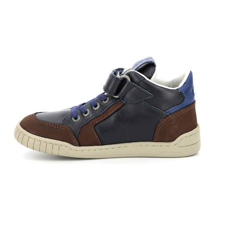 KICKERS Baskets hautes Wincky Cdt bleu BLEU+MARRON 8 - vertbaudet enfant 