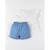 Set blouse imprimé soleils + short denim BLANC 4 - vertbaudet enfant 