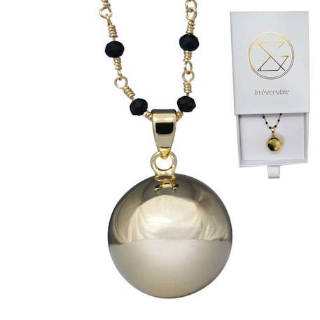 Bola de grossesse or lisse avec chaîne - CHARLOTTE (Chaine perlée/cristal noir) - plaquée or - coffret cadeau femme enceinte BLANC 1 - vertbaudet enfant 