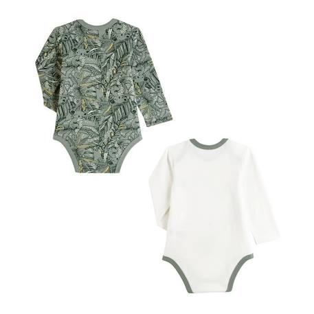 Lot de 2 bodies bébé manches longues Amazonie VERT 2 - vertbaudet enfant 