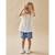 Set blouse imprimé soleils + short denim BLANC 1 - vertbaudet enfant 