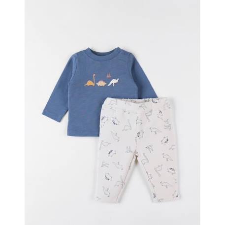 Ensemble t-shirt + pantalon dino vanille BEIGE 1 - vertbaudet enfant 