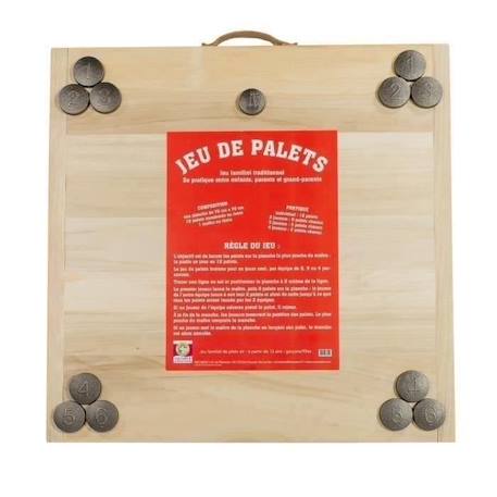 Jeu de Palet Complet MECABOIS - 12 palets en bois massif - Jeu familial traditionnel ROUGE 1 - vertbaudet enfant 