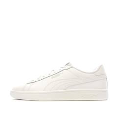 Chaussures-Chaussures fille 23-38-Baskets, tennis-Basket Cuir Junior Puma Smash - Blanc/Gris