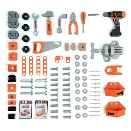 Smoby - Etabli bricolo Ultimate Black and Decker - Bruits réalistes - 95 accessoires - Voiture à construire - Fabrication française BLANC 6 - vertbaudet enfant 