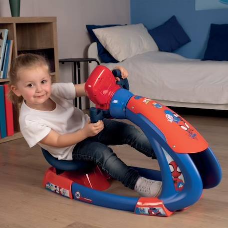 Smoby - Spidey - V8 Driver - Simulateur de conduite pour enfant - Siège ajustable - Sons et lumières - Piles non incluses BLEU 4 - vertbaudet enfant 