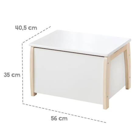 Banc Coffre à Jouets pour Enfant en Bois - ROBA - Fermeture Douce - Blanc / Aspect Bois BLANC 5 - vertbaudet enfant 