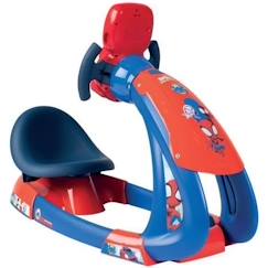 Jouet-Jeux de plein air-Smoby - Spidey - V8 Driver - Simulateur de conduite pour enfant - Siège ajustable - Sons et lumières - Piles non incluses