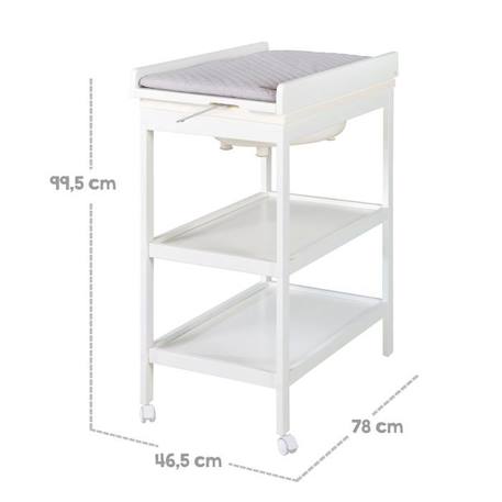 ROBA Table à Langer avec Baignoire Intégrée Blanche Baby Pool et Matelas à Langer Imperméable Gris - Plan à Langer Pivotable BLANC 6 - vertbaudet enfant 