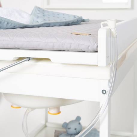 ROBA Table à Langer avec Baignoire Intégrée Blanche Baby Pool et Matelas à Langer Imperméable Gris - Plan à Langer Pivotable BLANC 5 - vertbaudet enfant 