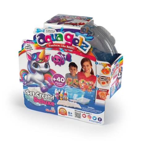 Aqua Gelz Deluxe - SMOBY - Set créatif de figurine 3D en gel - Kit facile à ranger et transporter BLEU 3 - vertbaudet enfant 