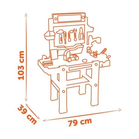 Smoby - Etabli bricolo Ultimate Black and Decker - Bruits réalistes - 95 accessoires - Voiture à construire - Fabrication française BLANC 5 - vertbaudet enfant 