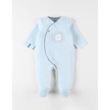 Pyjama 1 pièce lion en velours ciel BLEU 1 - vertbaudet enfant 