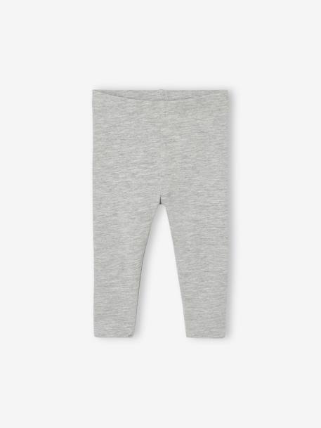 Lot 3 leggings unis Basics bébé gris chiné 2 - vertbaudet enfant 