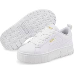 Chaussures-Chaussures fille 23-38-Baskets, tennis-Basket Puma Mayze Lth PS - blanc/doré