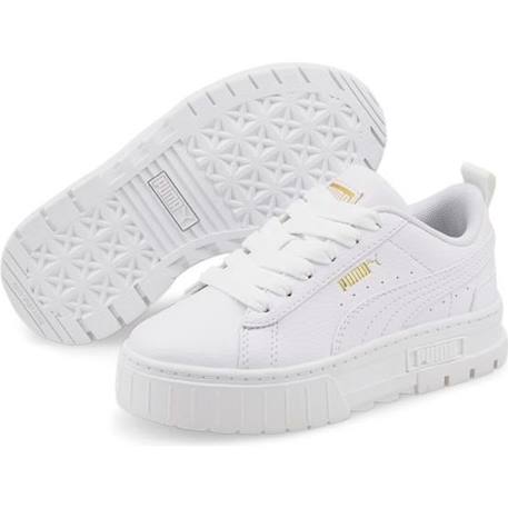 Basket Puma Mayze Lth PS - blanc/doré BLANC 1 - vertbaudet enfant 