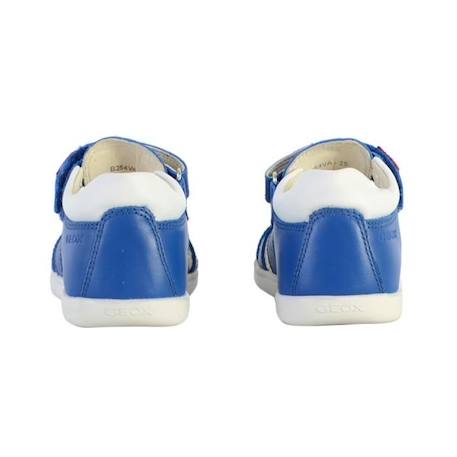 Sandales enfant Geox - Plate Cuir - Modèle Macchia Royal - Type de talon Plat - Scratch - Confort exceptionnel BLEU 4 - vertbaudet enfant 