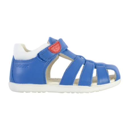 Sandales enfant Geox - Plate Cuir - Modèle Macchia Royal - Type de talon Plat - Scratch - Confort exceptionnel BLEU 2 - vertbaudet enfant 