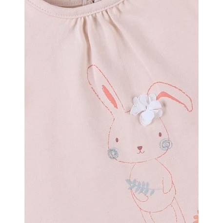 T-shirt lapin à courtes manches clair ROSE 3 - vertbaudet enfant 