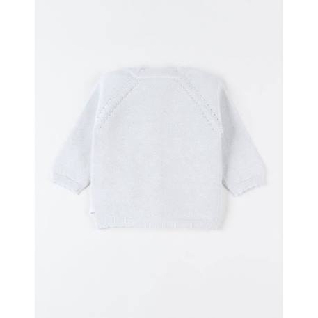 Cardigan en tricot avec lurex argenté BLANC 4 - vertbaudet enfant 