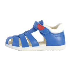 Chaussures-Chaussures garçon 23-38-Sandales-Sandales enfant Geox - Plate Cuir - Modèle Macchia Royal - Type de talon Plat - Scratch - Confort exceptionnel