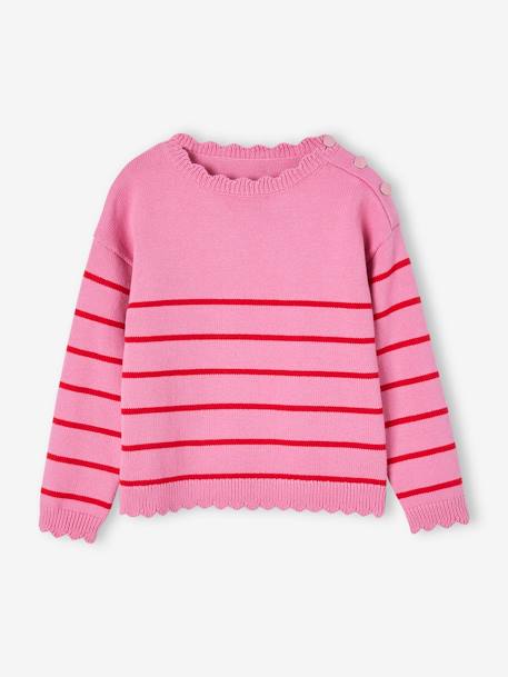 Fille-Pull, gilet, sweat-Pull-Pull marinière fantaisie fille