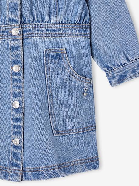 Robe en denim boutonnée fille bleu moyen 4 - vertbaudet enfant 