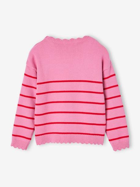 Pull marinière fantaisie fille marine+moutarde+rayé marine+rose bonbon+vieux rose 20 - vertbaudet enfant 