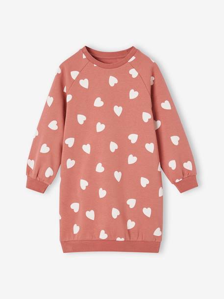 Robe en molleton fleurs pop fille bleu grisé+terracotta 4 - vertbaudet enfant 