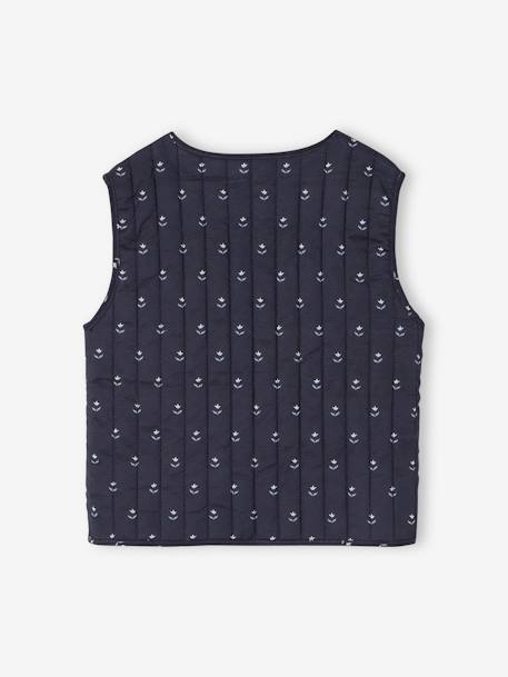 Gilet matelassé Imprimé fleurs fille bleu imprimé 2 - vertbaudet enfant 