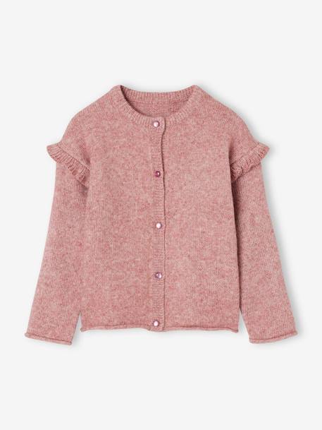 Gilet manches à volant fantaisie fille rose+vert 1 - vertbaudet enfant 