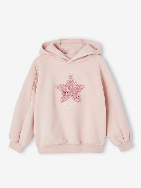 Sweat à capuche motif fantaisie fille marine+rose poudré 4 - vertbaudet enfant 