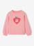 Sweat Basics motif placé fille rose+vanille+vert de gris 1 - vertbaudet enfant 