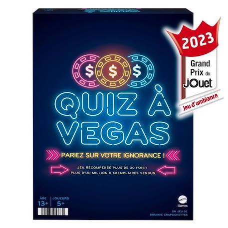 Quiz à Vegas - Jeu de Société Famille - 13 ans et + - Mattel Games BLEU 1 - vertbaudet enfant 