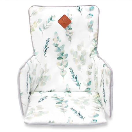 Coussin de chaise haute bébé - SEVIRA KIDS - Eucalyptus Multicolore TU - Réversible - Confortable BLANC 1 - vertbaudet enfant 