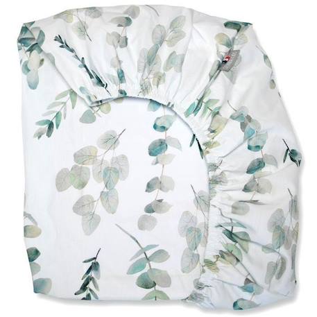 Drap housse couffin ovale - SEVIRA KIDS - Eucalyptus - Coton - Blanc - 30 x 70 cm BLANC 2 - vertbaudet enfant 