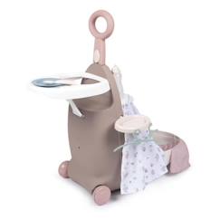 -Valise Nurserie 3 en 1 - Baby Nurse - Pour Poupons jusqu'à 42cm - Beige/Rose/Blanc