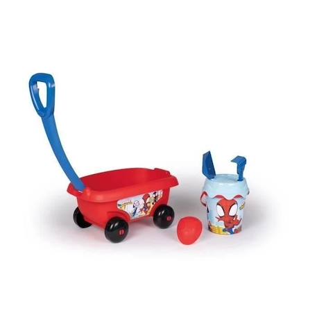 Smoby - Chariot de plage garni Spidey - Fabriqué en France - Pour enfants à partir de 18 mois - Bleu BLEU 2 - vertbaudet enfant 