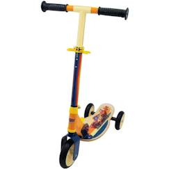 Patinette pliable Smoby Cars - 3 roues silencieuses - plateau bois - Jaune et Multicolore  - vertbaudet enfant