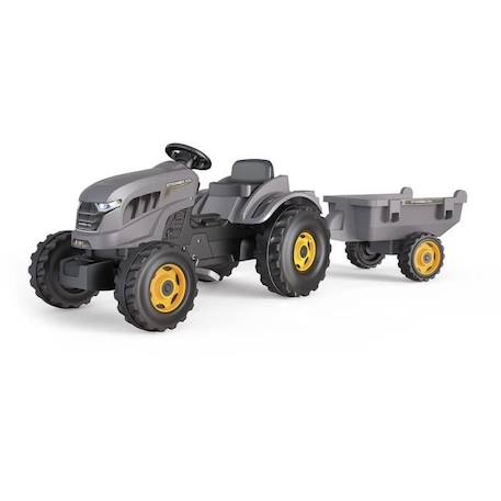 Tracteur à pédales Smoby Stronger XXL + Remorque - Gris GRIS 2 - vertbaudet enfant 