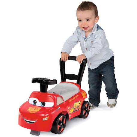 Porteur auto ergonomique Smoby Cars avec coffre à jouets - Fonction Trotteur - Volant Directionnel ROUGE 2 - vertbaudet enfant 