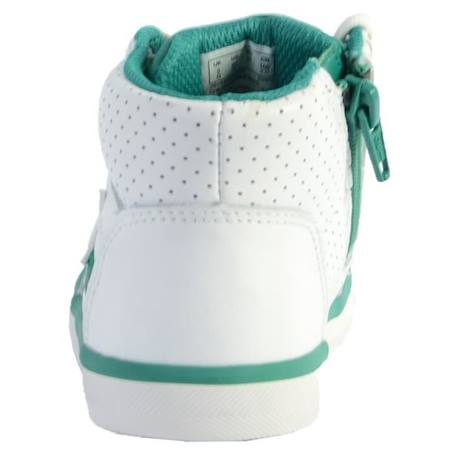 Basket Cuir Clarks Enfant City Flake K - Blanc - Lacets - Confort exceptionnel BLANC 3 - vertbaudet enfant 