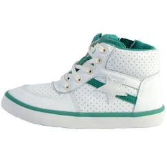 -Basket Cuir Clarks Enfant City Flake K - Blanc - Lacets - Confort exceptionnel