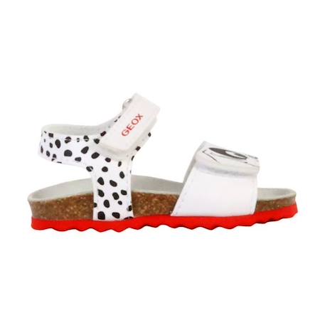 Sandales Cuir Geox Chalki - Blanc / Noir - Enfant - Ouvert - Confort exceptionnel NOIR 2 - vertbaudet enfant 