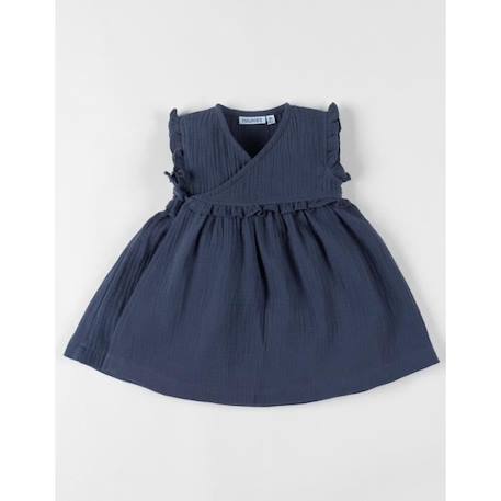 Robe portefeuille en mousseline de coton BLEU 1 - vertbaudet enfant 